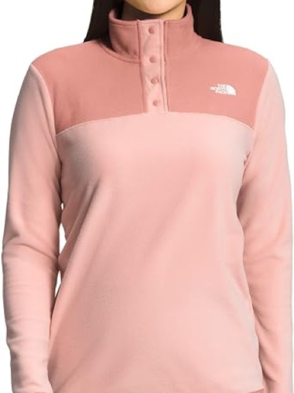 The North Face Women’s Two-Tone Pink Snap Pullover Fleece